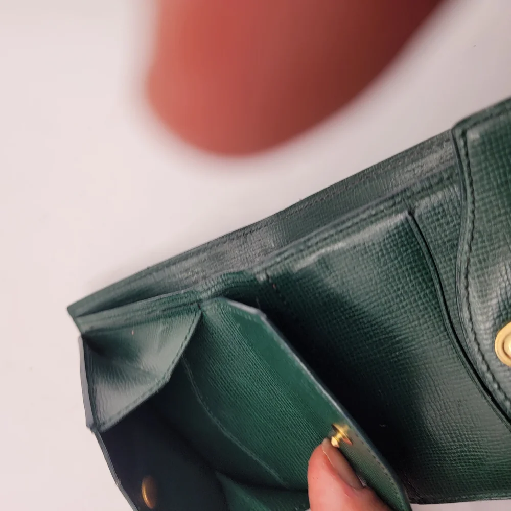 Christian Dior Leather Vintage Green Wallet